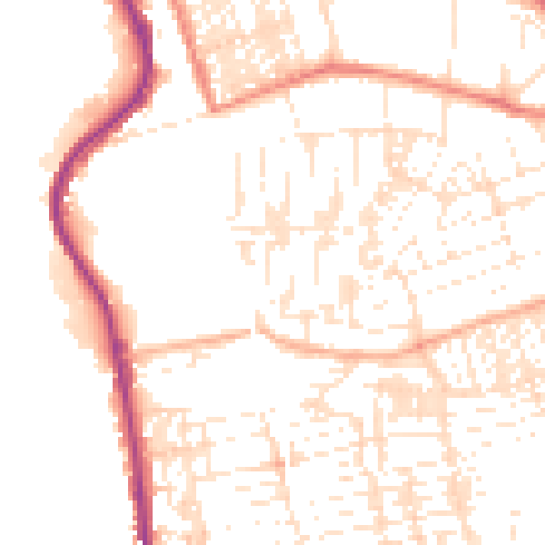 Daytime road noise heatmap for PL2 1NU