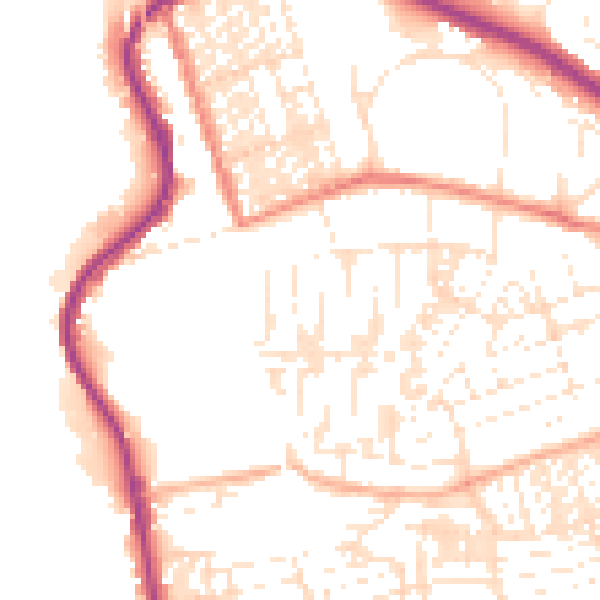 Daytime road noise heatmap for PL2 1NX