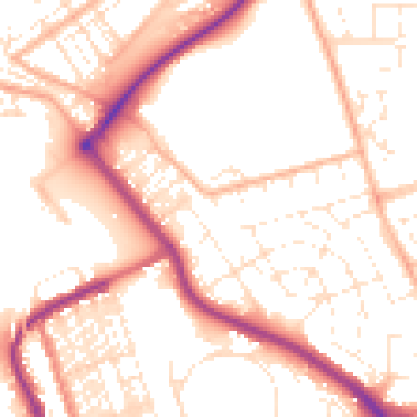 Daytime road noise heatmap for PL2 2BL
