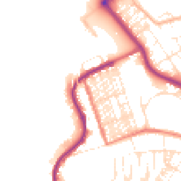 Daytime road noise heatmap for PL2 2BP