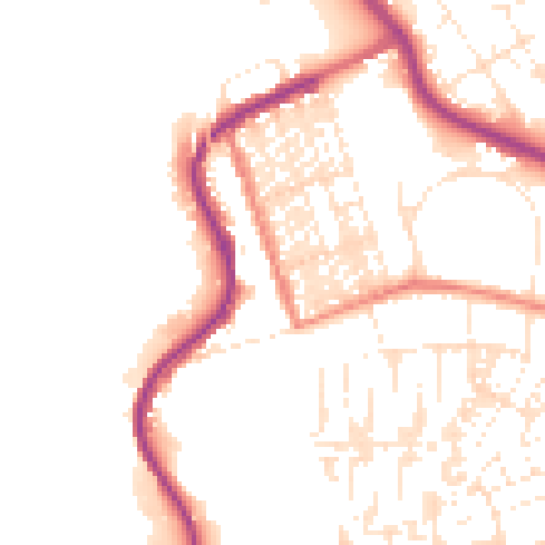 Daytime road noise heatmap for PL2 2BS