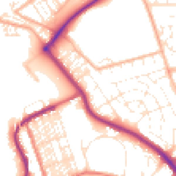 Daytime road noise heatmap for PL2 2EE