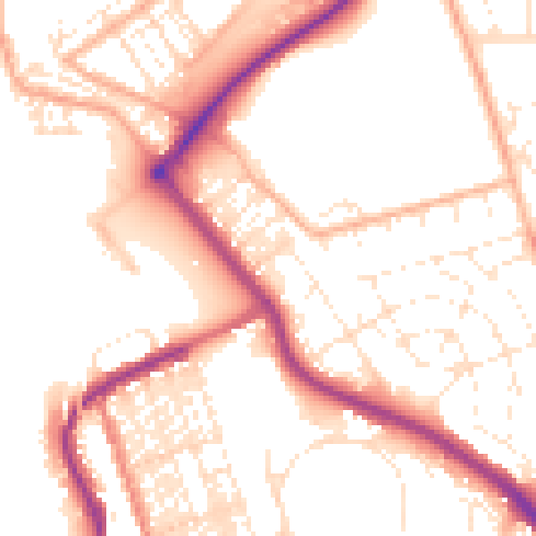 Daytime road noise heatmap for PL2 2EF
