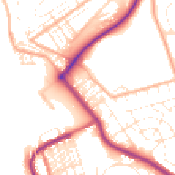 Daytime road noise heatmap for PL2 2EH