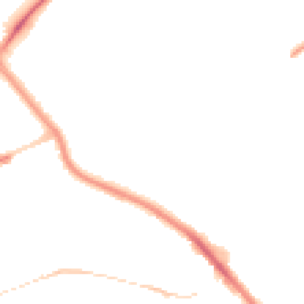 Night-time road noise heatmap for PL2 2JZ