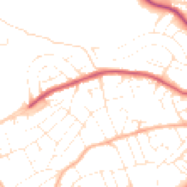 Daytime road noise heatmap for PL2 2RT