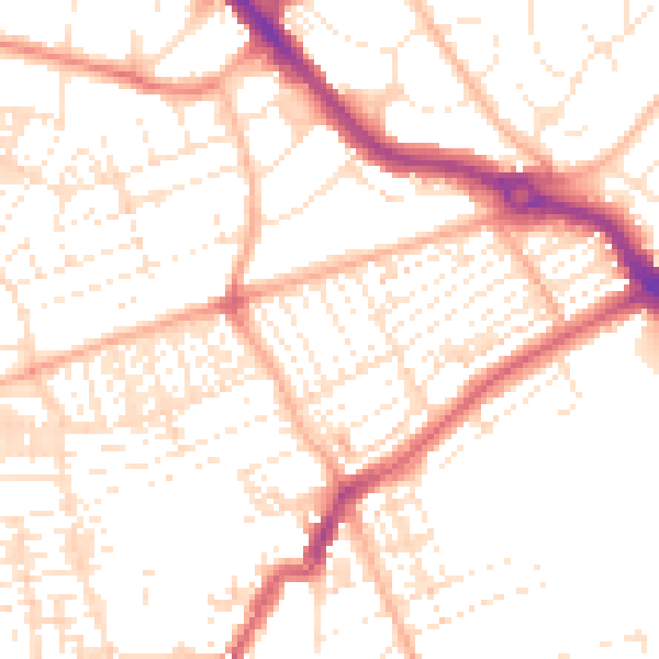 Daytime road noise heatmap for PL2 3BA