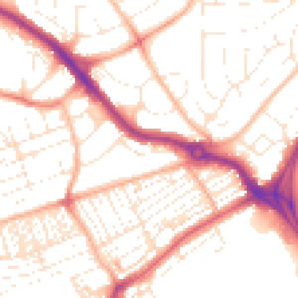 Daytime road noise heatmap for PL2 3BS