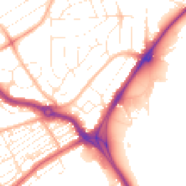 Daytime road noise heatmap for PL2 3DT