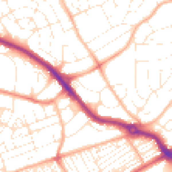 Daytime road noise heatmap for PL2 3JH