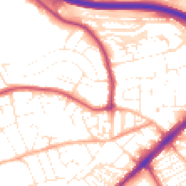 Daytime road noise heatmap for PL2 3RU