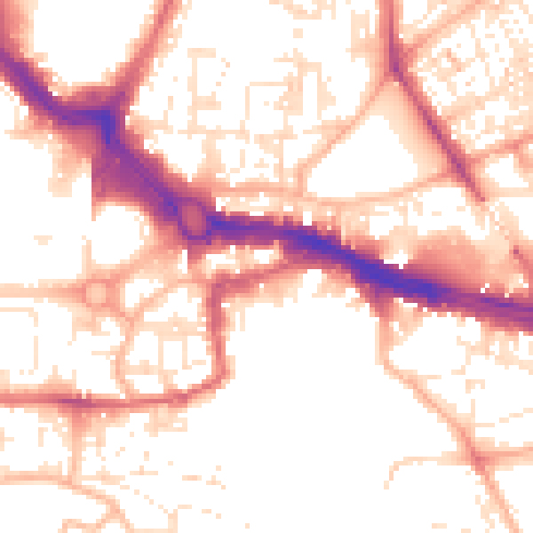 Daytime road noise heatmap for PL4 0AF