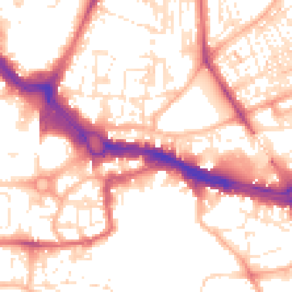 Daytime road noise heatmap for PL4 0AH