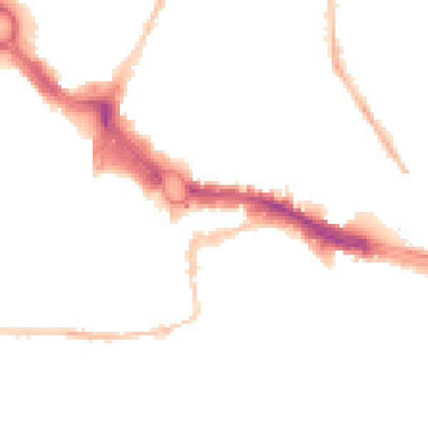 Night-time road noise heatmap for PL4 0AL