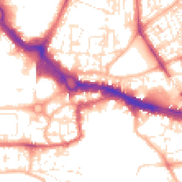 Daytime road noise heatmap for PL4 0AP