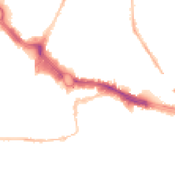 Night-time road noise heatmap for PL4 0AP