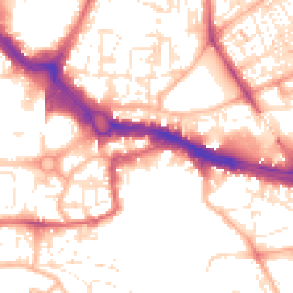 Daytime road noise heatmap for PL4 0BD