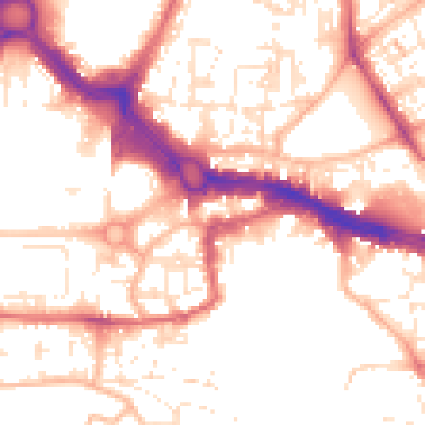 Daytime road noise heatmap for PL4 0BH