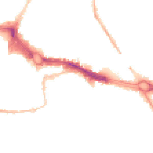Night-time road noise heatmap for PL4 0BJ