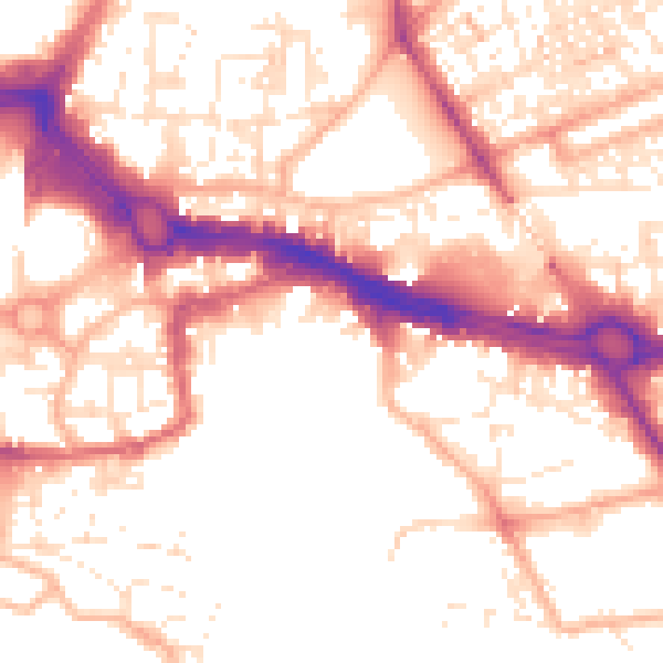 Daytime road noise heatmap for PL4 0BN