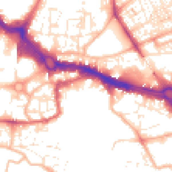 Daytime road noise heatmap for PL4 0BS
