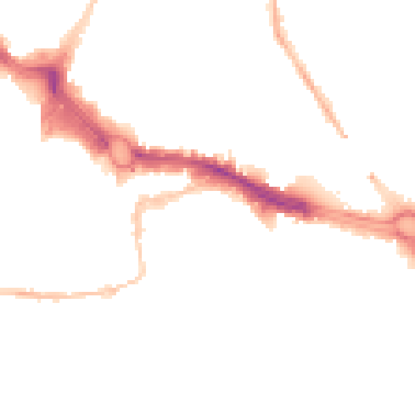 Night-time road noise heatmap for PL4 0BS