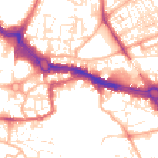 Daytime road noise heatmap for PL4 0BT