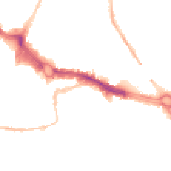 Night-time road noise heatmap for PL4 0BT