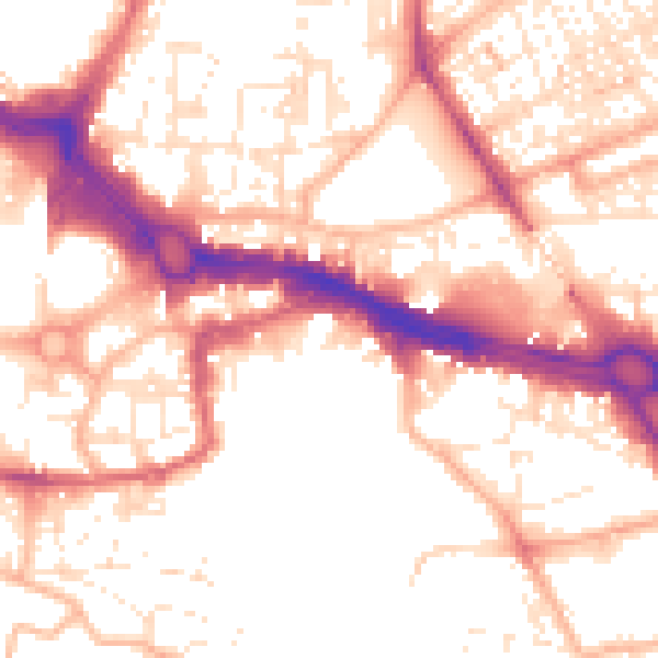 Daytime road noise heatmap for PL4 0BU