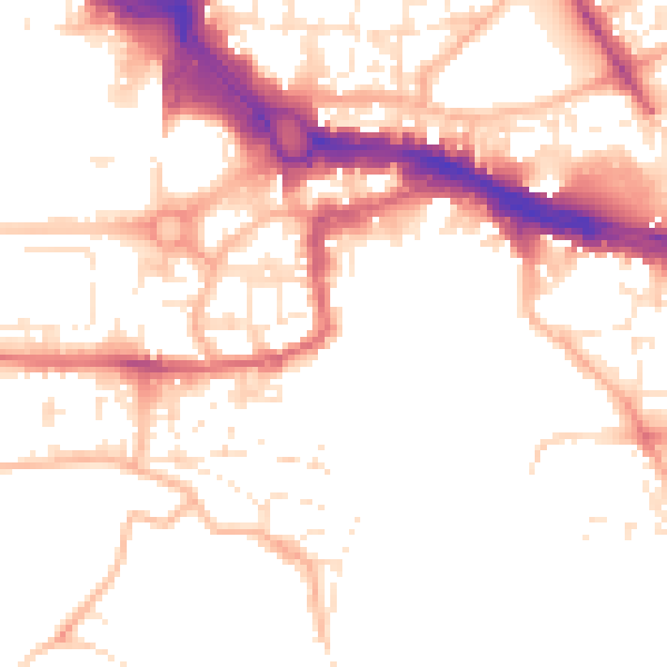 Daytime road noise heatmap for PL4 0BX