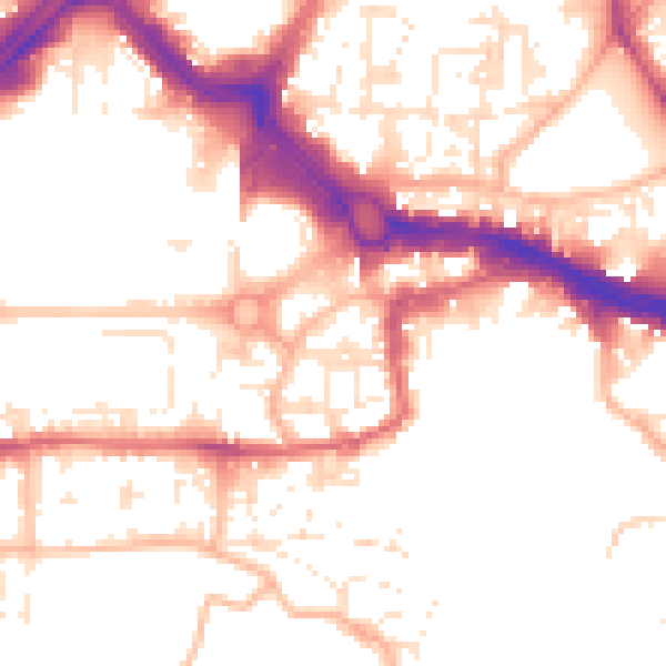 Daytime road noise heatmap for PL4 0BY