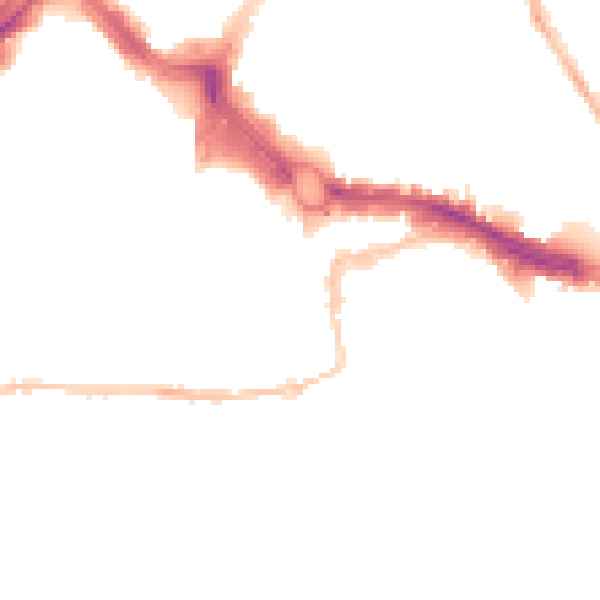 Night-time road noise heatmap for PL4 0DA