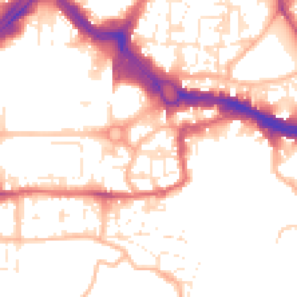 Daytime road noise heatmap for PL4 0DB