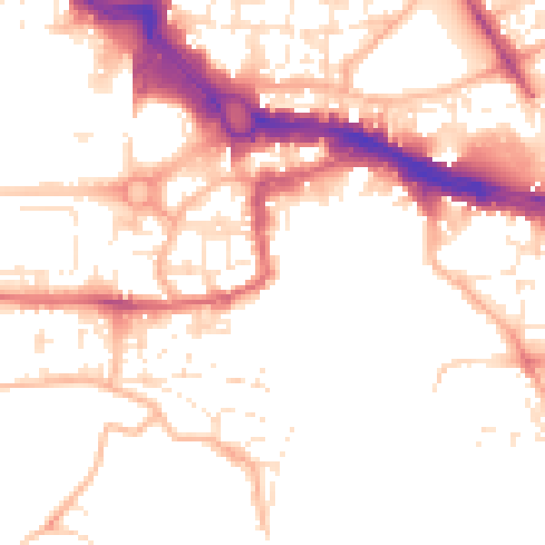 Daytime road noise heatmap for PL4 0DD