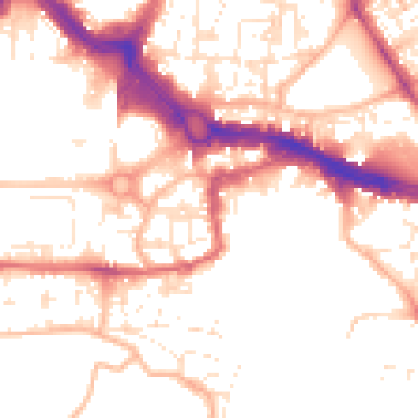 Daytime road noise heatmap for PL4 0DE