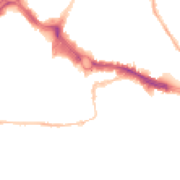 Night-time road noise heatmap for PL4 0DF