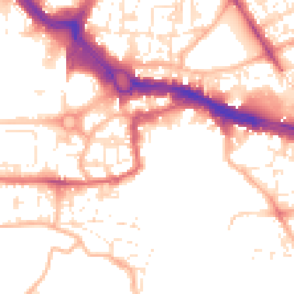 Daytime road noise heatmap for PL4 0DH