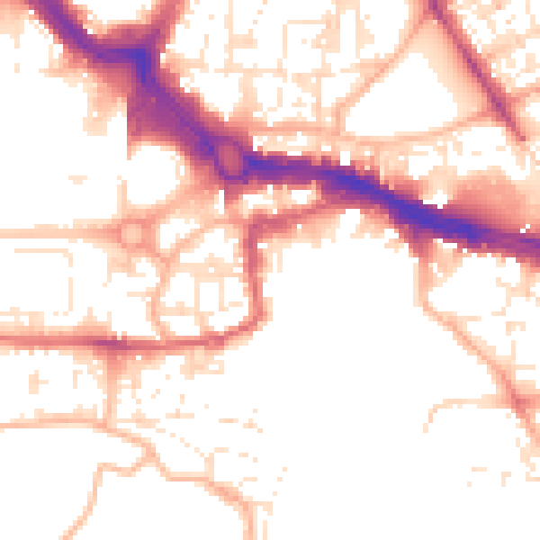 Daytime road noise heatmap for PL4 0DJ