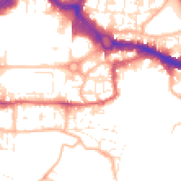 Daytime road noise heatmap for PL4 0DQ