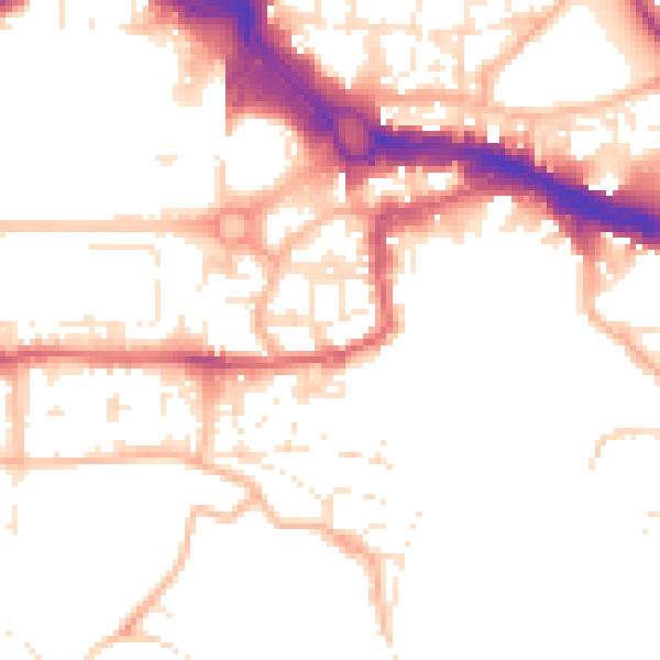 Daytime road noise heatmap for PL4 0DR