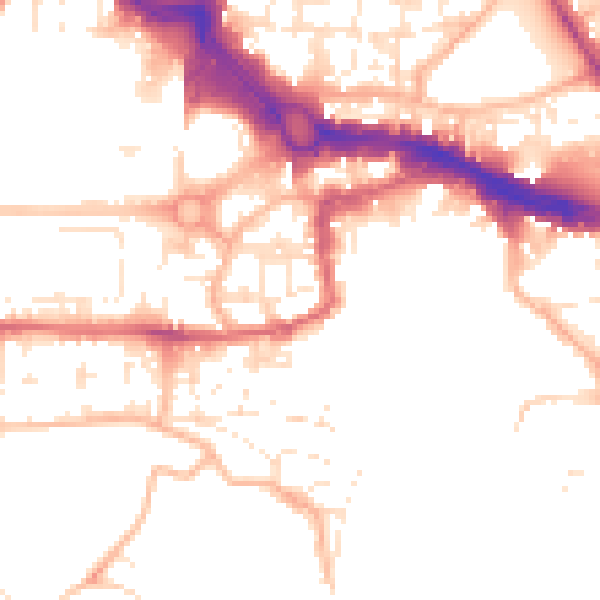 Daytime road noise heatmap for PL4 0DS