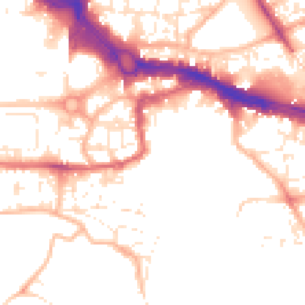 Daytime road noise heatmap for PL4 0DT