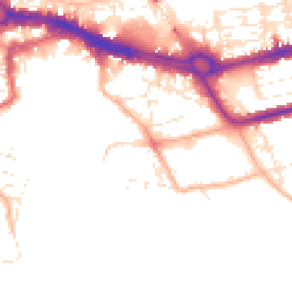 Daytime road noise heatmap for PL4 0DX