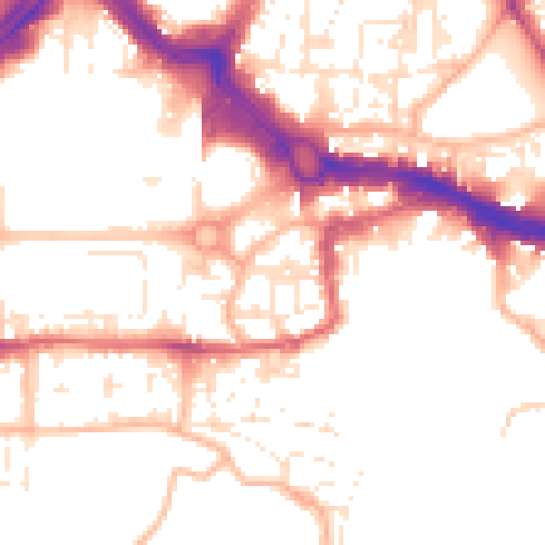 Daytime road noise heatmap for PL4 0DY