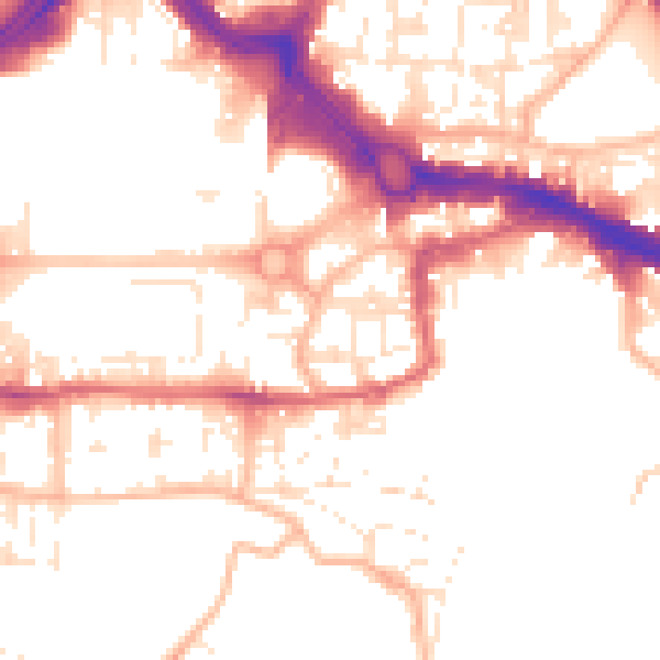 Daytime road noise heatmap for PL4 0EB