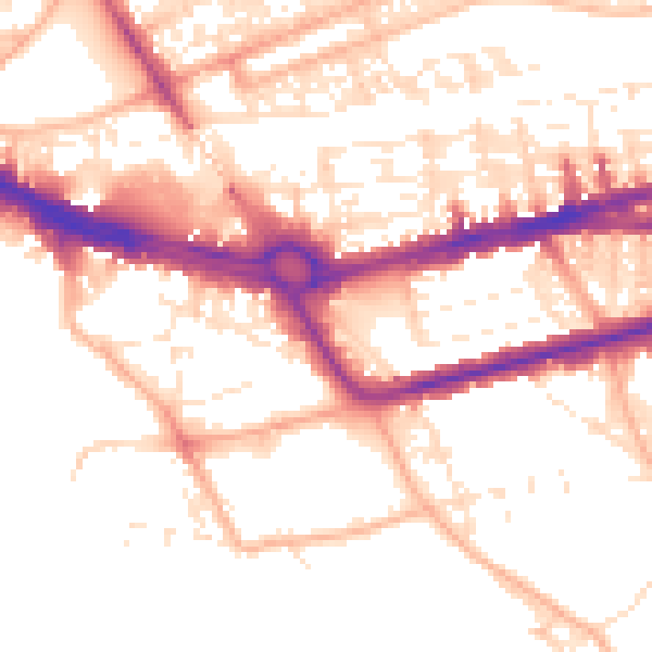 Daytime road noise heatmap for PL4 0EG