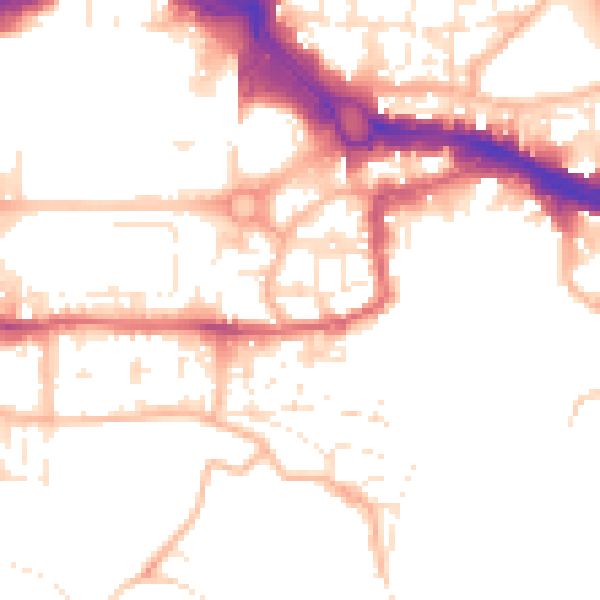 Daytime road noise heatmap for PL4 0EJ