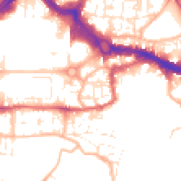 Daytime road noise heatmap for PL4 0EN