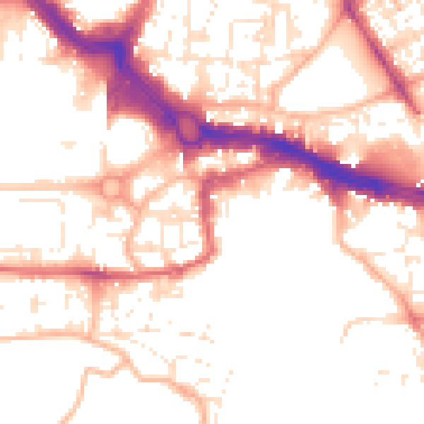 Daytime road noise heatmap for PL4 0EP