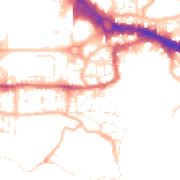 Daytime road noise heatmap for PL4 0ER